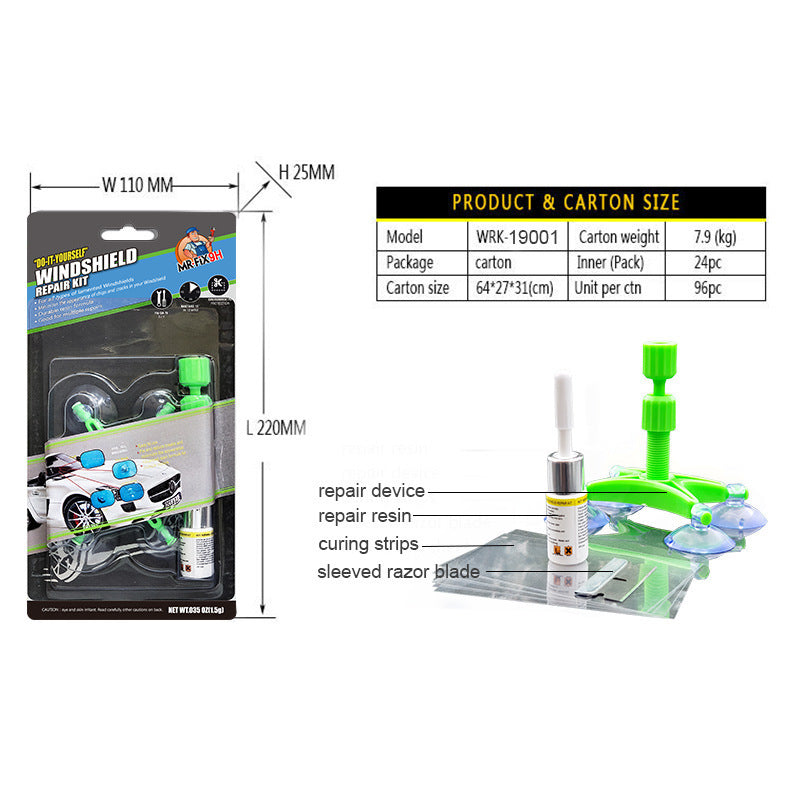 Windshield repair glass repair fluid