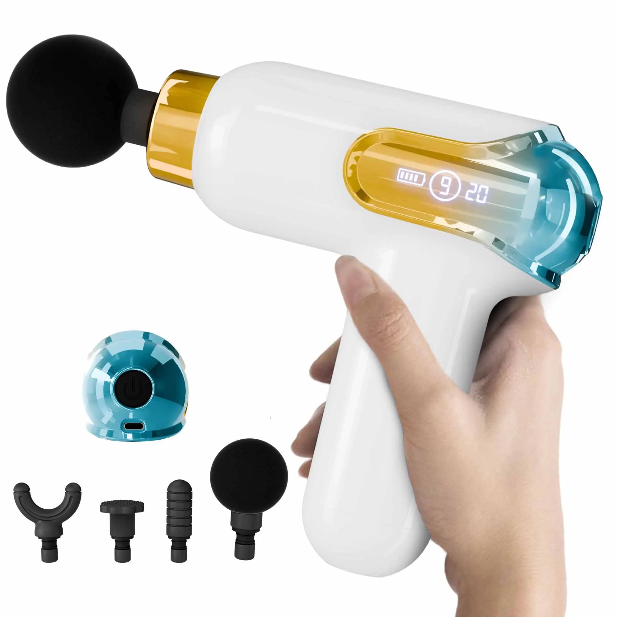 Handheld Massage Gun-Deep Tissue Percussion Electric Massager for Muscle Recovery and Fitness