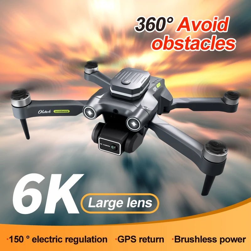 Flying toy 6K ultra HD mini foldable drone brushless power GPS quadcopter with 360 degree obstacle avoidance
