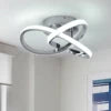 20W LED Ceiling Light, Chrome Semi Flush Mount Fixture, 6000K Cool White Lighting for Hallway, Kitchen, Bedroom, Bathroom