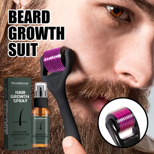 West Month Moustache Set  Moisturizing Spray Facial Hair Treatment Boosting Beard Growth Thickening Liquid