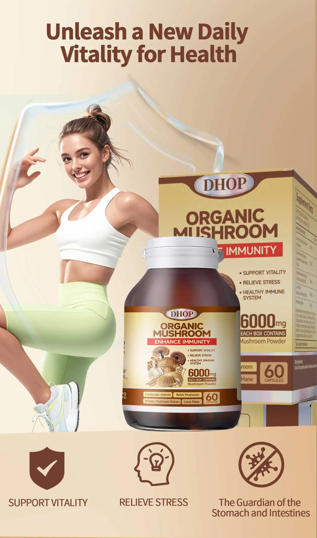 OEM Supplement Mushroom Mixture Capsules Reishi Mushroom Extract Capsule Complex Mushroom Mix Blend Capsules