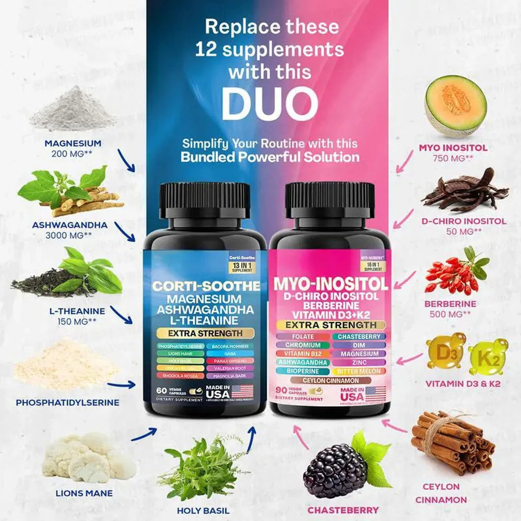 Magnesium Supplement 60 Capsules with L-Theanine Ashwagandha Phosphatidylserine Lions Mane Ginkgo Biloba