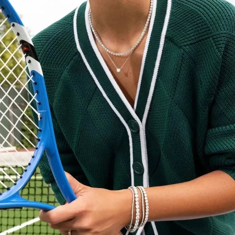 BMOB01 RINNTIN 925 Silver Moissanite Tennis Bracelet 3mm VVS D Color Moissanite Diamond Tennis Bracelet with GRA Certificate