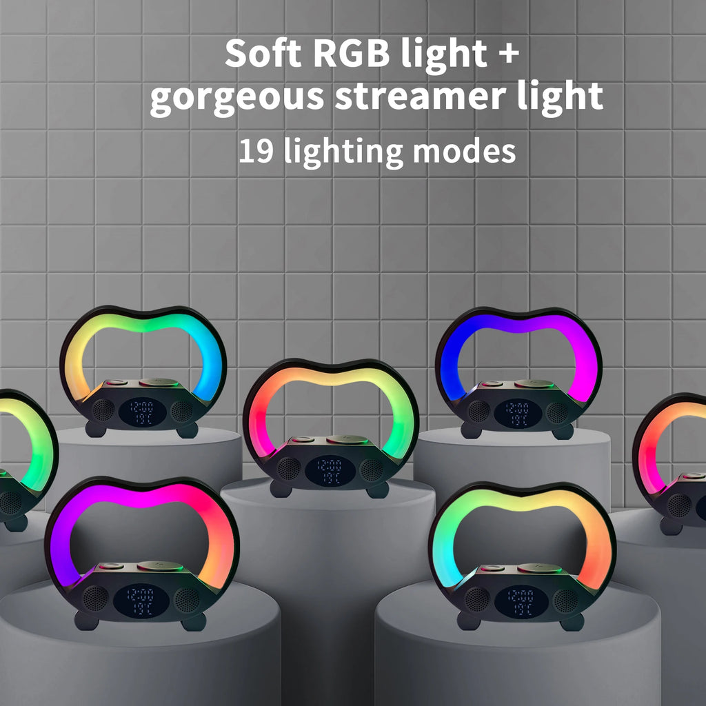 New Wireless Fast Charger for Bluetooth RGB Speaker Smart Alarm Clock Sound Light Desk/Table Lamp Perfect Gift for Kids Adults 1