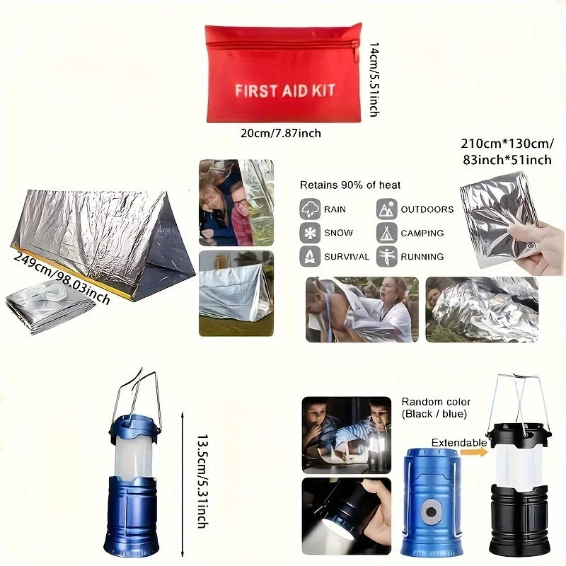 Outdoor Multifunctional Life Saving Medical Kit Professional Emergency Lifesaving Gear Tools Camping Hiking First Aid Kit