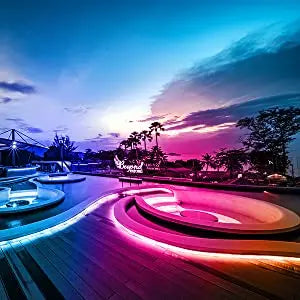 50ft 2835 RGB IC Bluetooth Light Strip Indoor Decoration Color Changing Flex Smart LED Strip Light