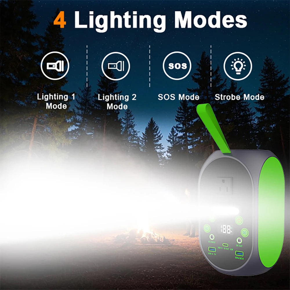 USA Warehouse Stock 110V 99.84Wh 120W Flashlight Equipped Power Station Camping Solar Power Generator for Sale