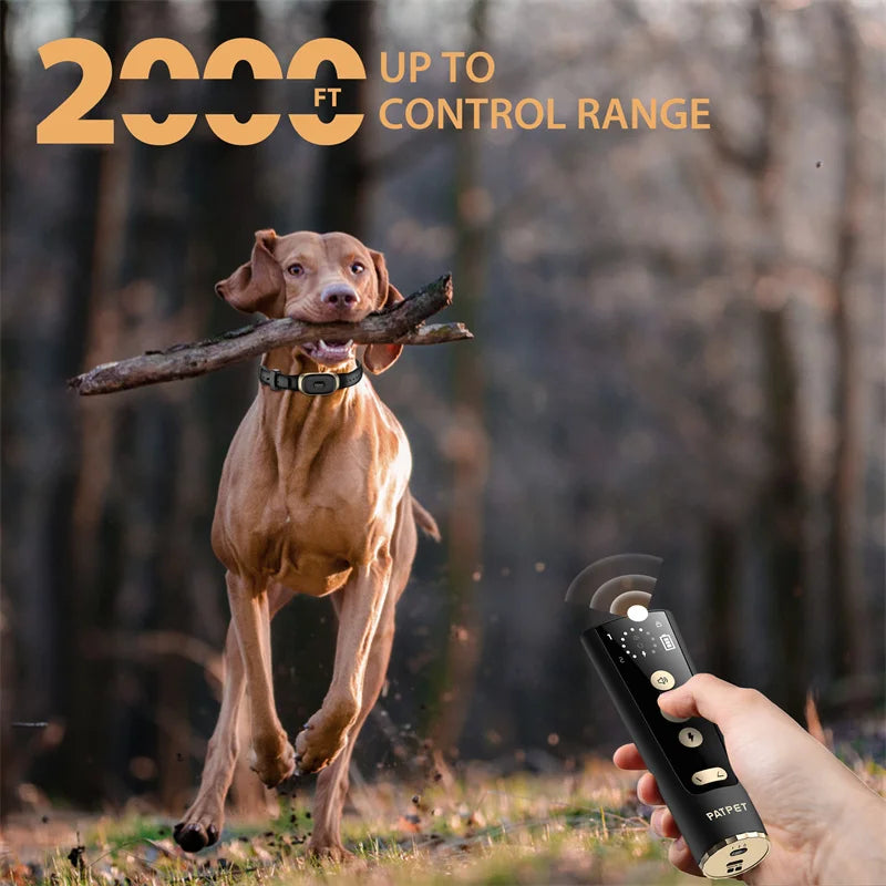 Patpet Best Selling Anti Barking Collar Is Turned Into a Training Device Designed for Pet Dogs Black Shock Collar