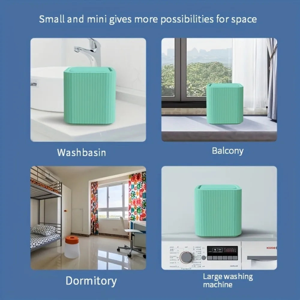 Fully Automatic Mini Washing Machine for Baby Clothes Underwear Socks Made of Durable Plastic for Small Dormitories USA Stock