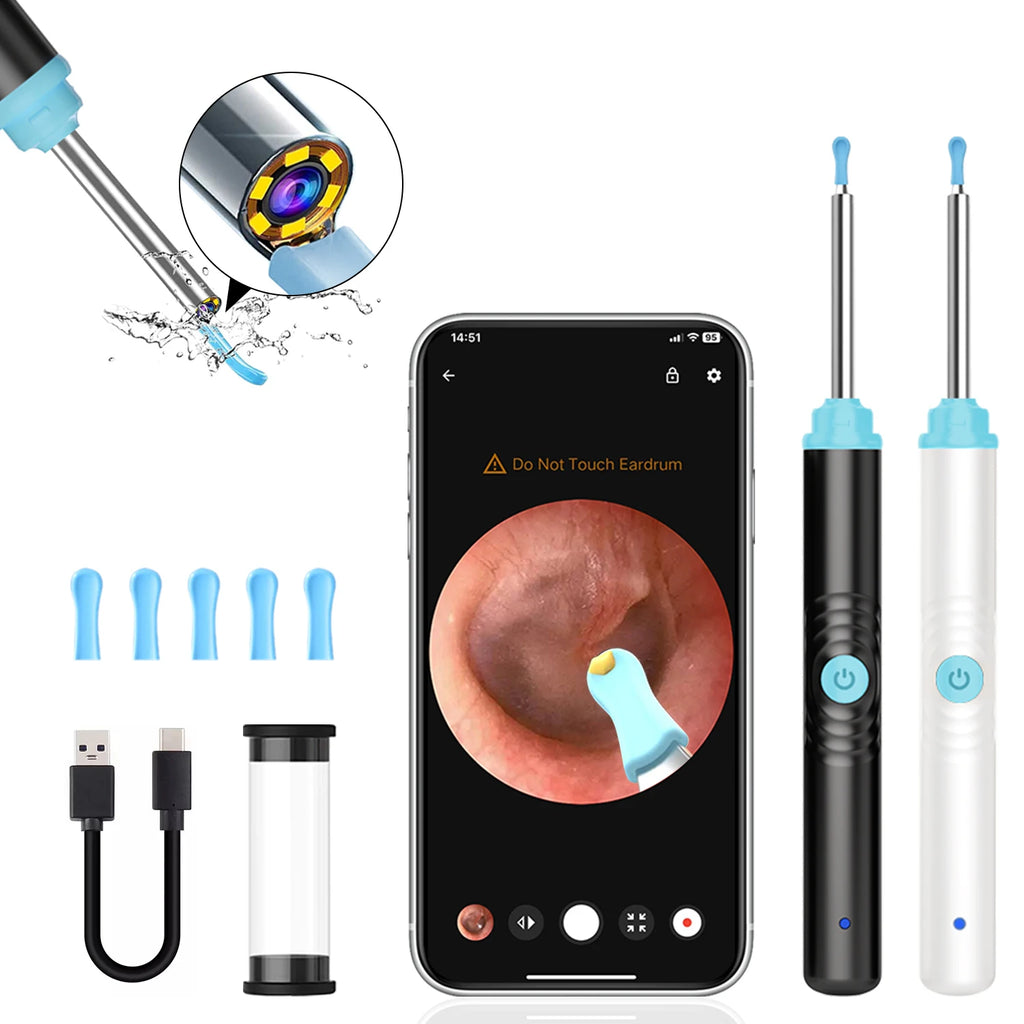 Portable Wifi Otoscope Camera Earwax Remover Wireless Smart Electric Visual Ear Cleaner Visual Ear Pick Spoon