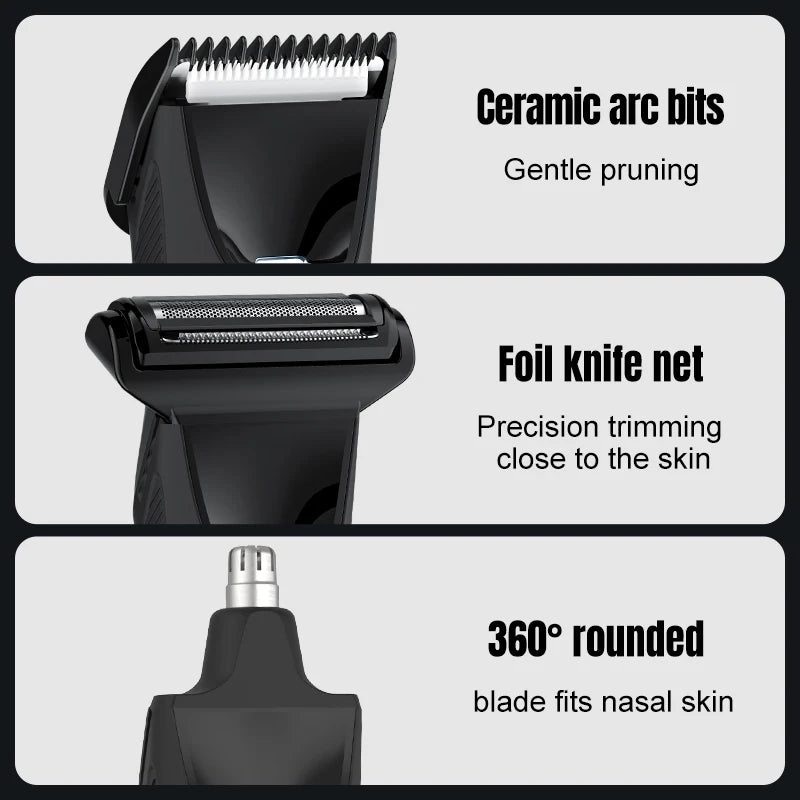 Wholesale Custom Made 3-in-1 Men's LED Lighting Body Trimmer New IPX6 Waterproof Ceramic Drill with Travel Bag Body Groomers