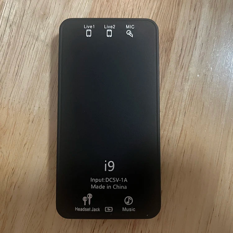 I9 Voice Changer 2nd Portable Live Sound Card Cool Lights Sound Board Voice Disguiser with Adjustable Voice Changer Functions