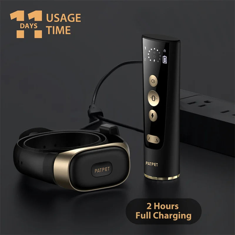 Patpet Best Selling Anti Barking Collar Is Turned Into a Training Device Designed for Pet Dogs Black Shock Collar