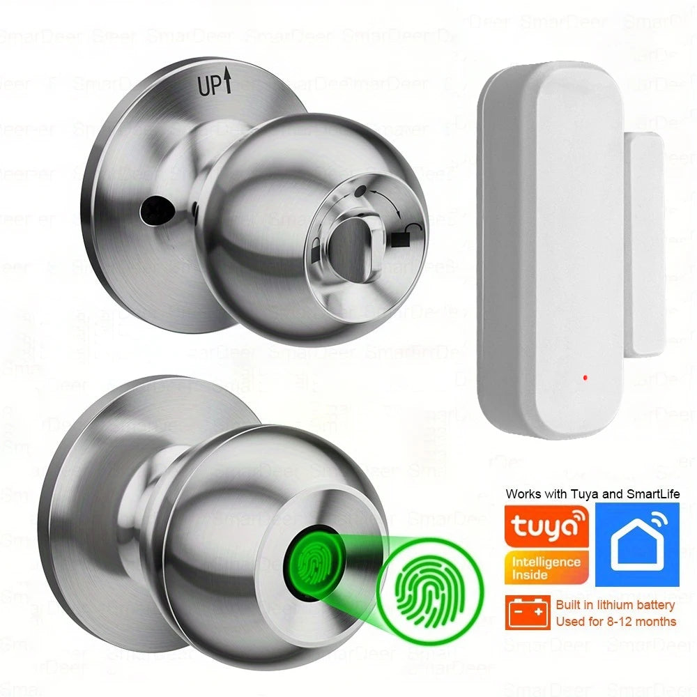 Doorbell App Key Cutting Camera Control Fingerprint Deadlock Lock Pick Home Bedroom Cylinder TUYA Spherical Smart Ball Lock