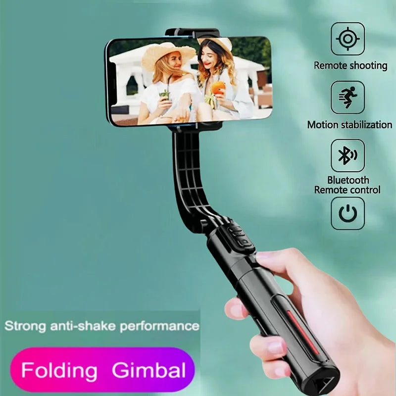 Handheld Gimbal  Bluetooth-Compatible Handheld Stabilizer with Tripod Selfie Stick Folding Gimbal for Smartphone Xiaomi iPhone