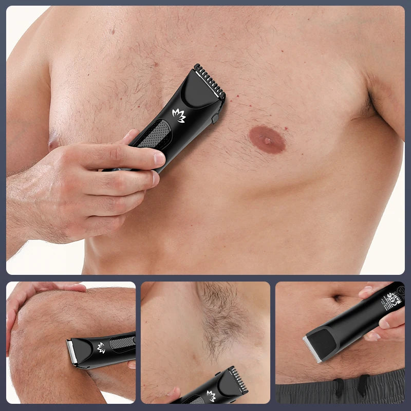 IRUIBEAUTY Men's Rechargeable Waterproof Cordless Trimmer Body Groomer with Ceramic Blade and Base Wholesale