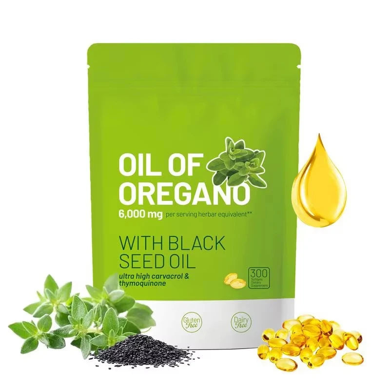 Organic Oil of Oregano Softgels with Black Seed Oil Available Bulk Orders Private Label OEM ODM Custom Packaging Service