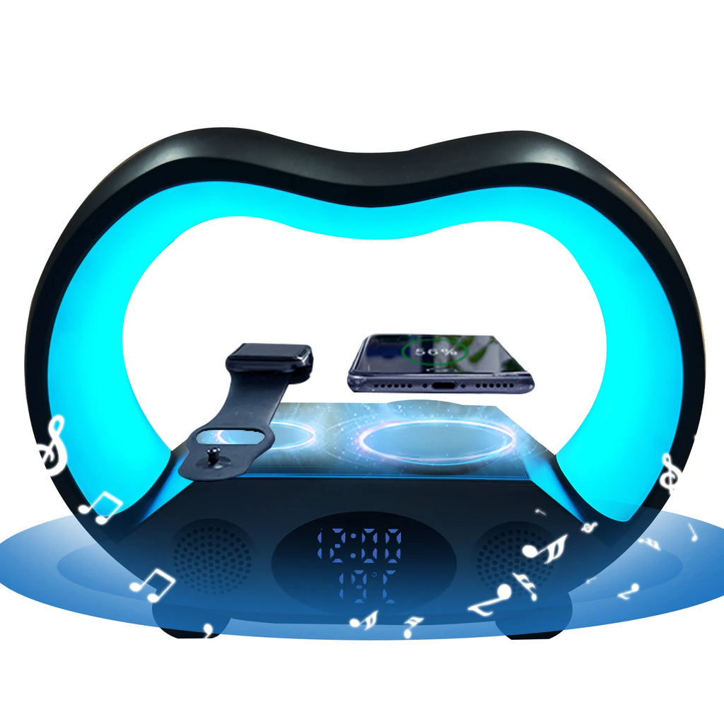 New Wireless Fast Charger for Bluetooth RGB Speaker Smart Alarm Clock Sound Light Desk/Table Lamp Perfect Gift for Kids Adults 1