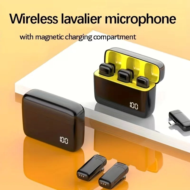 2-Pack Wireless Lav Mic with Auto Pairing Technology Dual Noise Reduction Plug-Play Ideal for  YouTube Vlogs Live Streaming