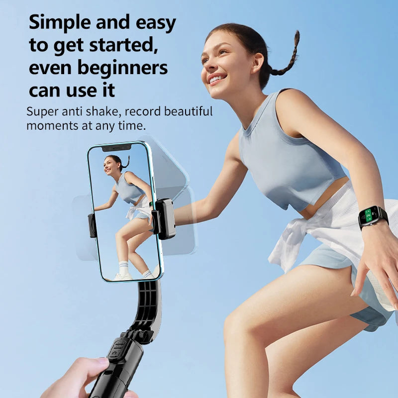 Handheld Gimbal  Bluetooth-Compatible Handheld Stabilizer with Tripod Selfie Stick Folding Gimbal for Smartphone Xiaomi iPhone