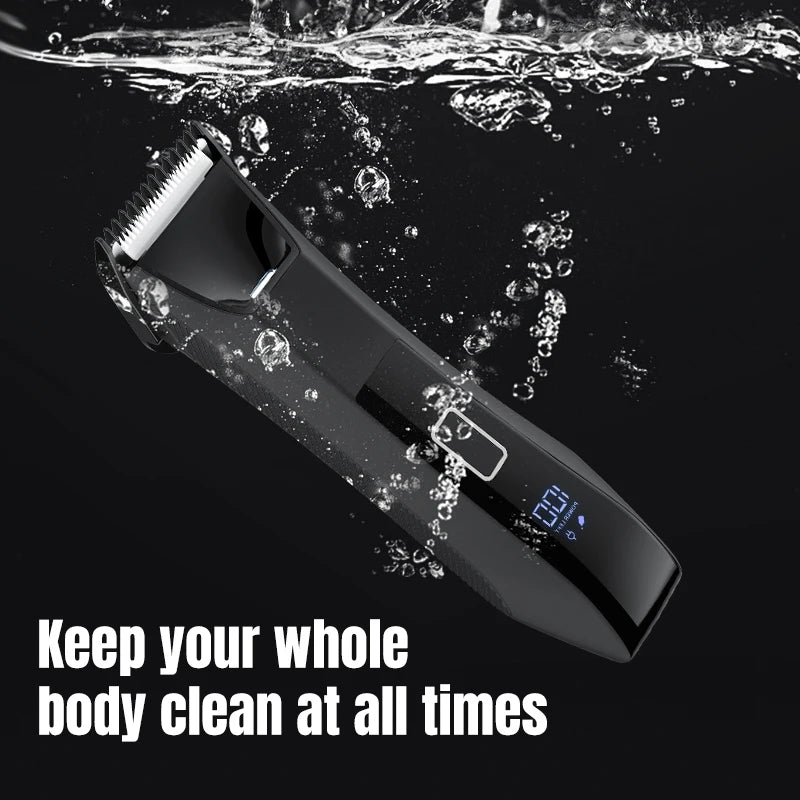 Wholesale Custom Made 3-in-1 Men's LED Lighting Body Trimmer New IPX6 Waterproof Ceramic Drill with Travel Bag Body Groomers