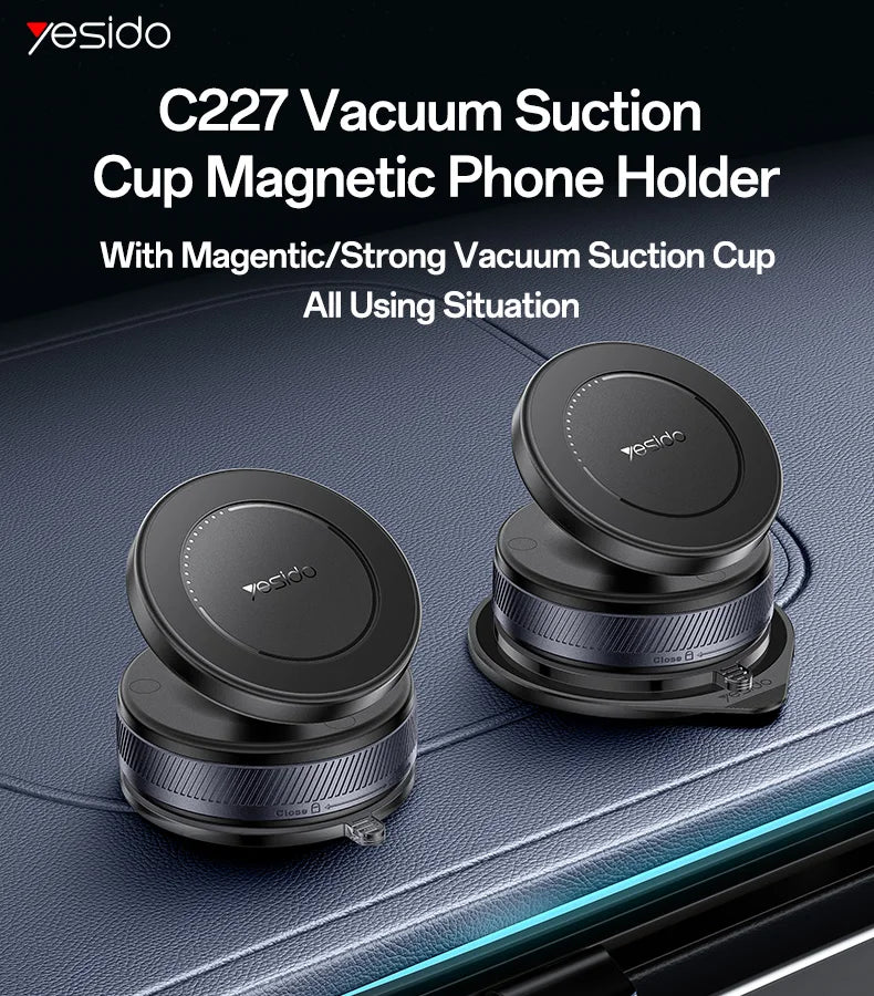 Yesido 360 Rotation Magnetic Vacuum Suction Cup Car Phone Holder Innovative Design for Mobile Phone C227