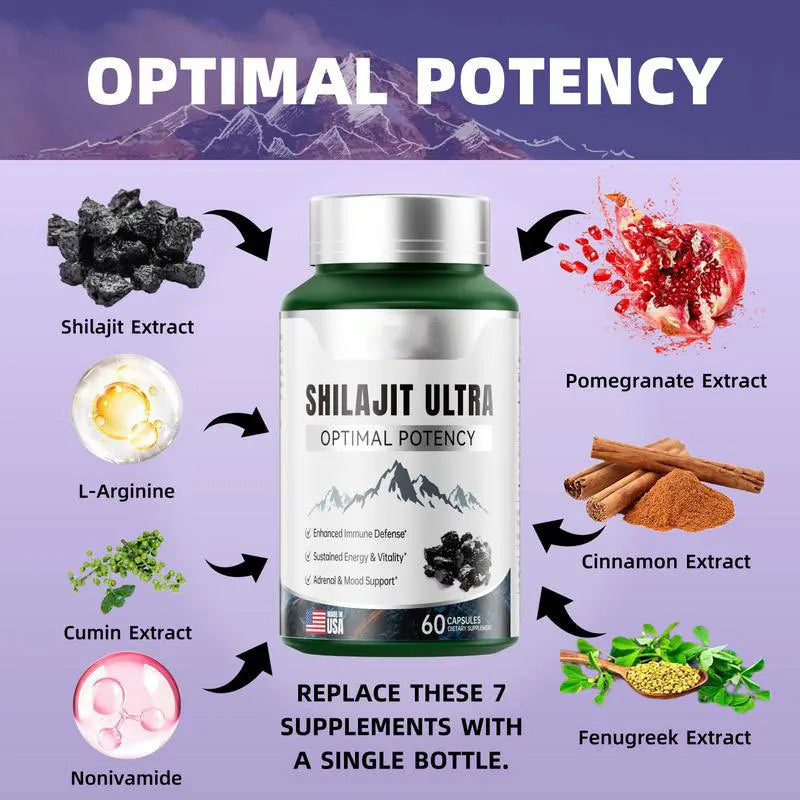 OEM Hot Selling Organic Pure Shilajit Capsule Boosting Energy Antioxidant Sleep Support for Adult Men & Women