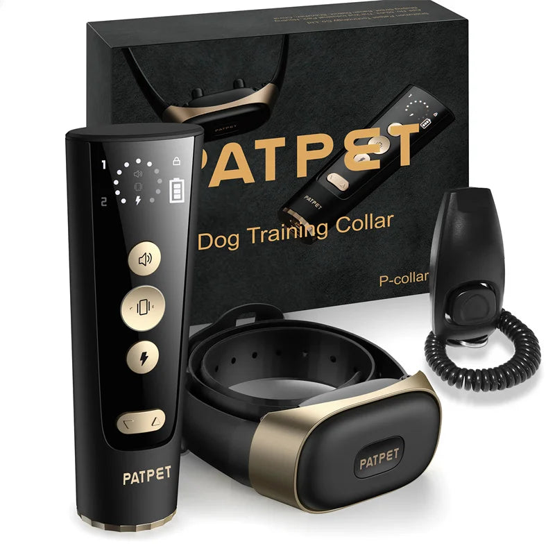 Patpet Best Selling Anti Barking Collar Is Turned Into a Training Device Designed for Pet Dogs Black Shock Collar