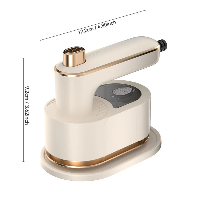 Portable Mini Dry Iron with Continuous Steam Output Stainless Steel Soleplate for Home & Travel Clothes Folding