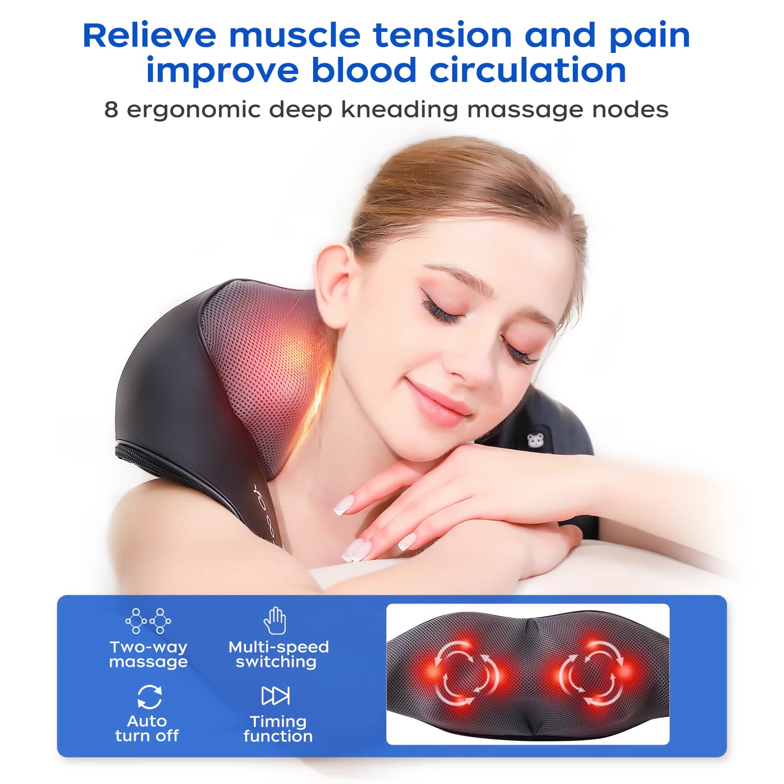 2025 Hot-selling Neck and Shoulder Massager, Deep Tissue Kneading to Relieve Muscle Tension