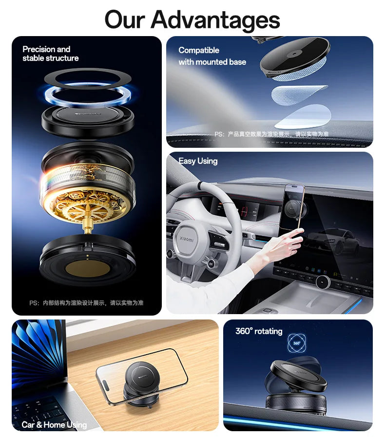 Yesido 360 Rotation Magnetic Vacuum Suction Cup Car Phone Holder Innovative Design for Mobile Phone C227