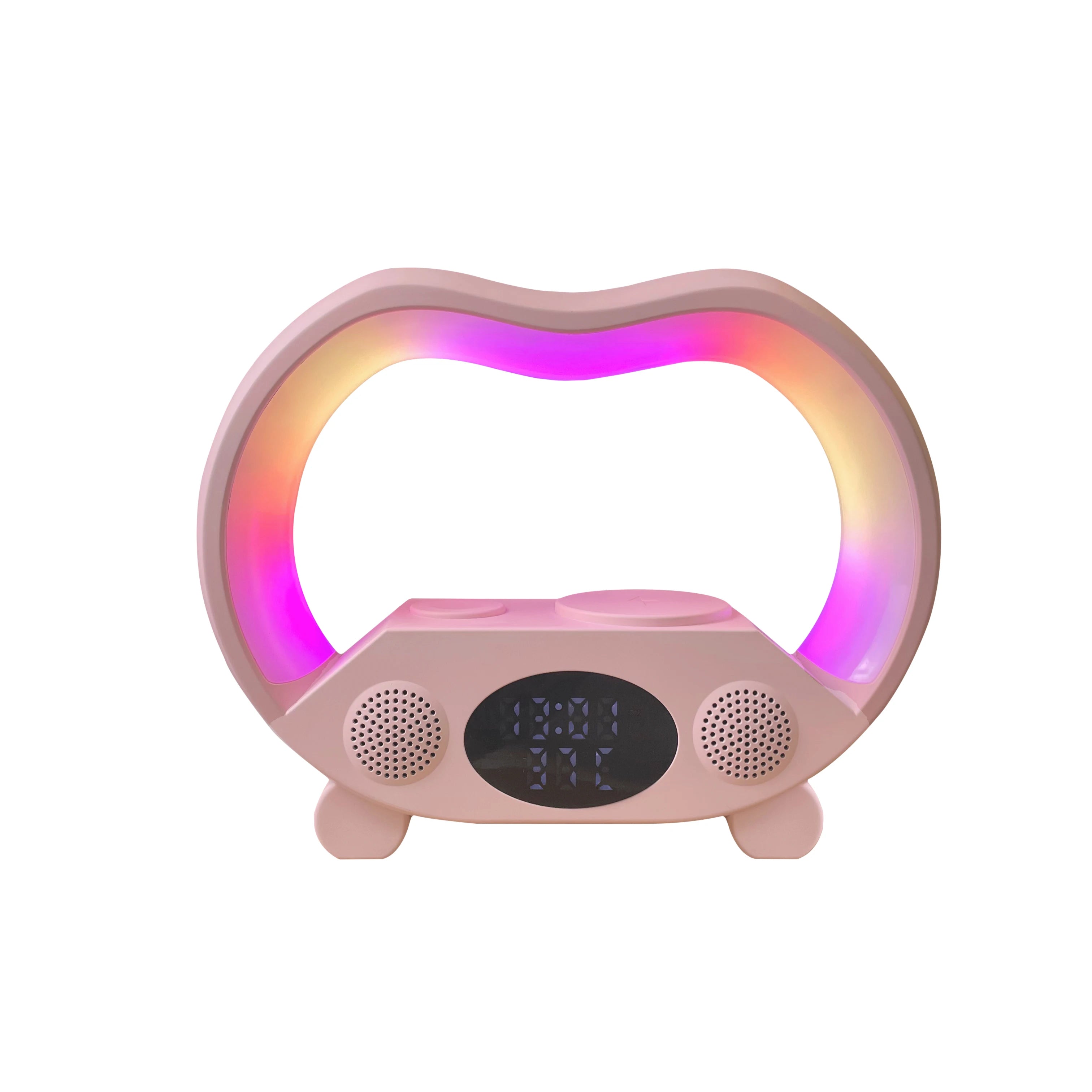 Wireless Charger LED Alarm Clock with RGB Night Light 5W to 10W Integrated Lamp and Speaker