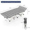 EASTOMMY Camping Bed Cot, Folding Cot Bed Outdoor Foldable Sun Garden Loungers Beach Sea Pool Folding Lounger Metal Chaise Loun