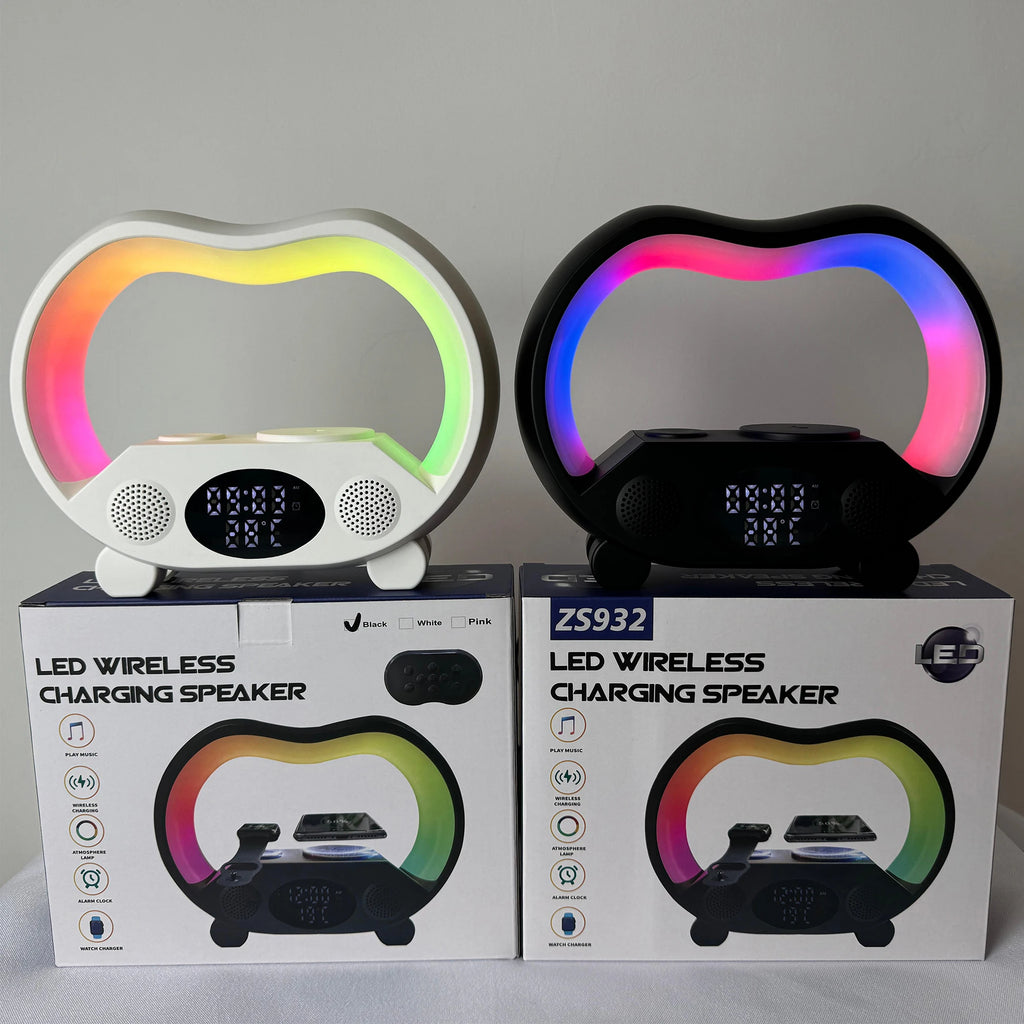 New Wireless Fast Charger for Bluetooth RGB Speaker Smart Alarm Clock Sound Light Desk/Table Lamp Perfect Gift for Kids Adults 1