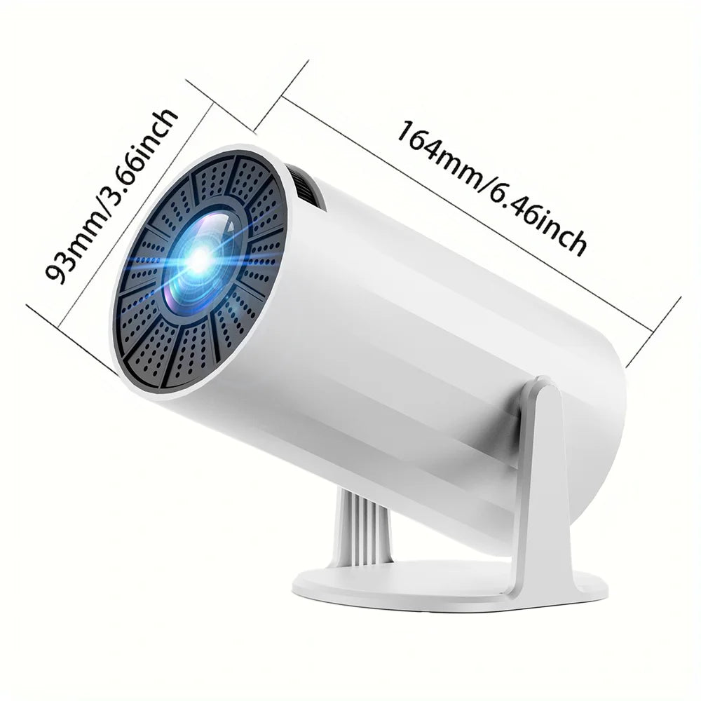 Portable Projector with WiFi and Bluetooth, 4K 1080p Support, Indoor/Outdoor Movie Projector with Video System