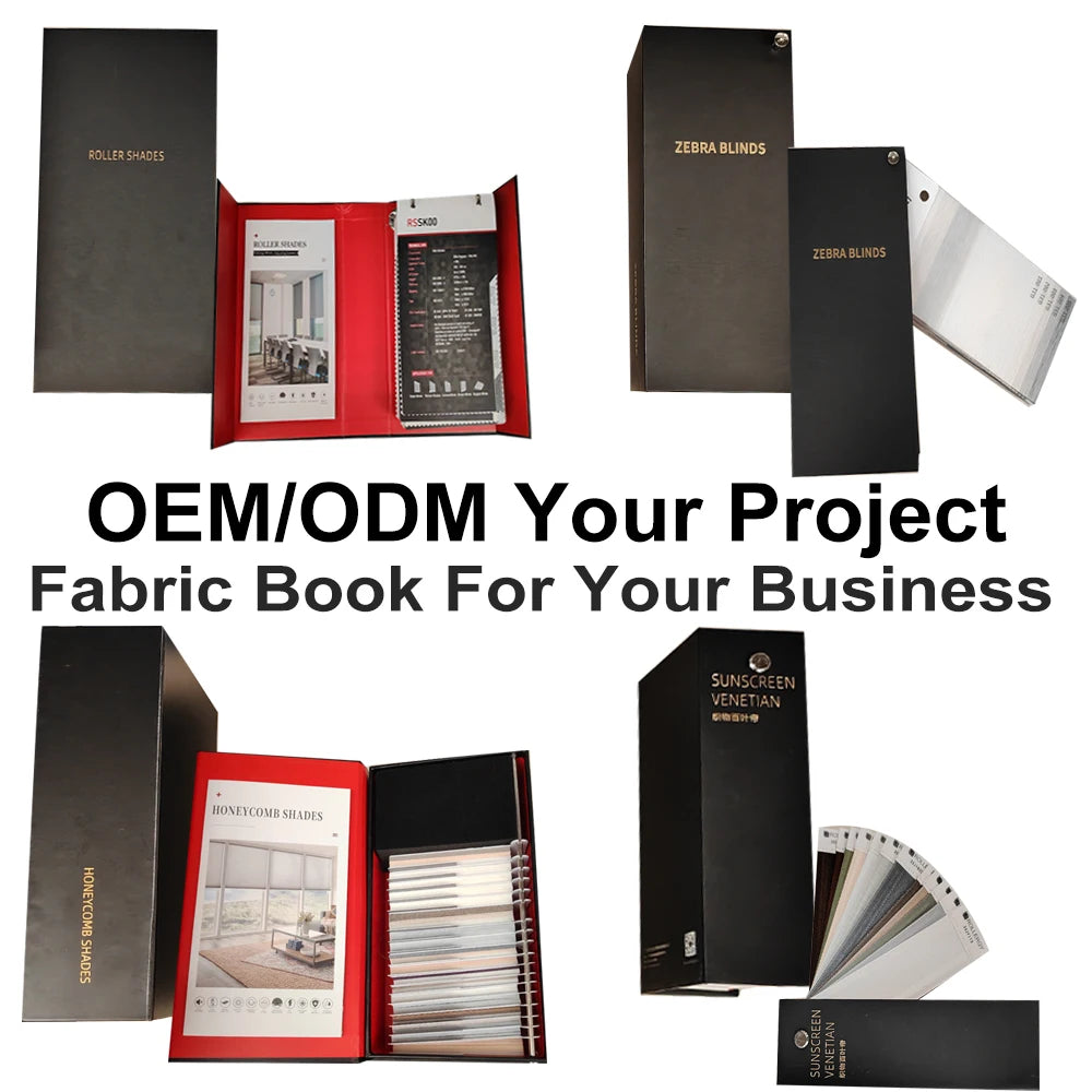 High Quality Material Blackout Room Darkening Window Blinds Zebra Shades Day and Night Zebra Blinds Fabric Book