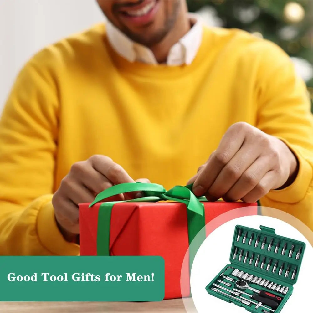 Professional Racing Grade Box Set 46pcs Standard Sockets Car Bicycle Motorcycle Repair Ratchet Wrench Quick Hand OEM