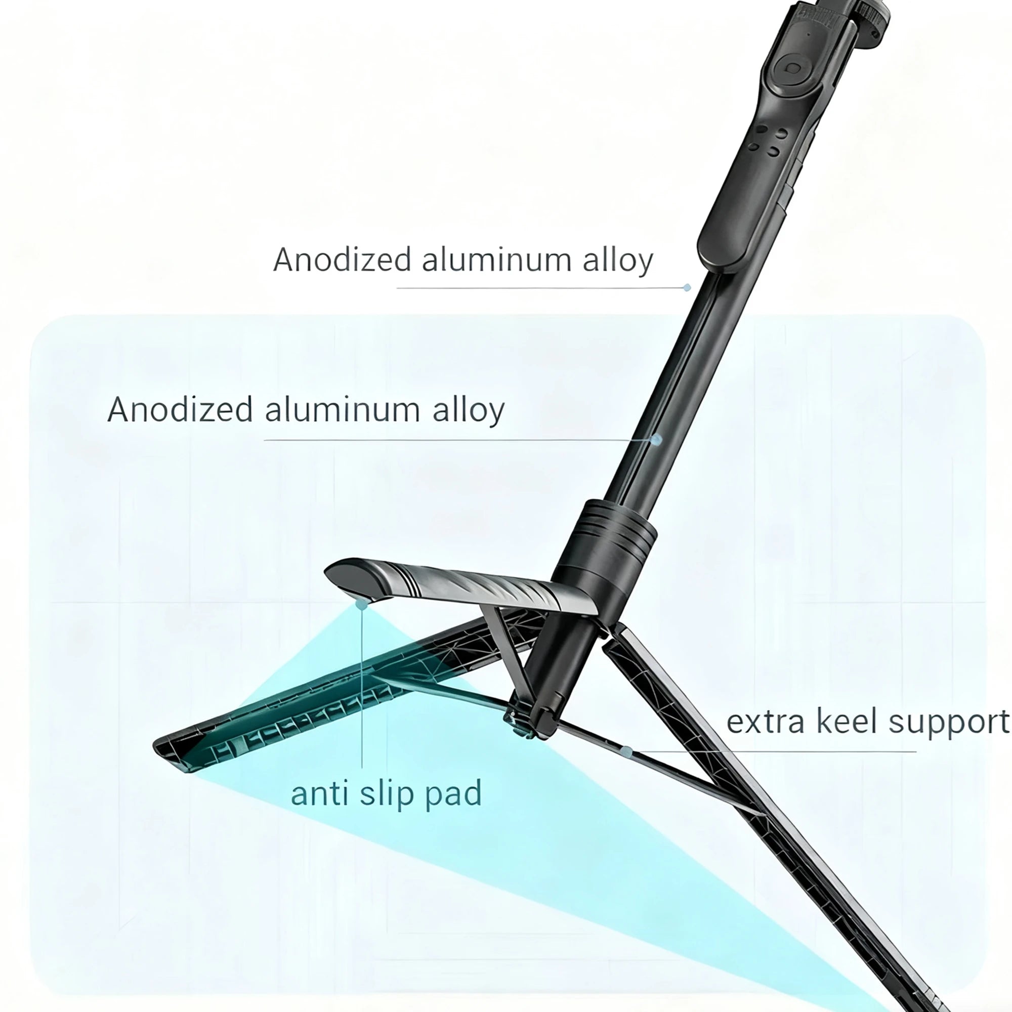 1.7m Selfie Stick Tripod Extendable Wireless Bluetooth-Compatible Remote Portable Smartphone Stand Mount for IOS Android Phone