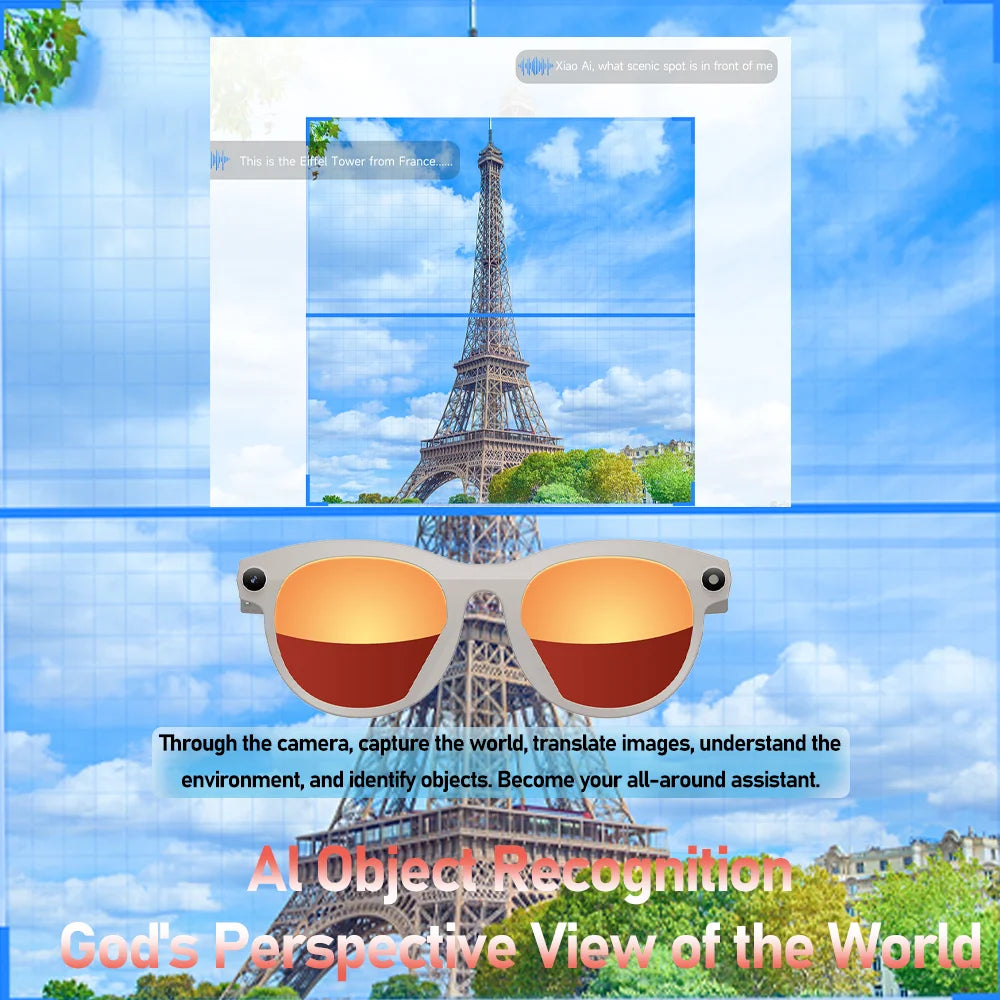 SENBONO M88 AI Smart Glasses Stylish Lightweight Comfortable Wireless Call Headset with Audio Playback and Camera