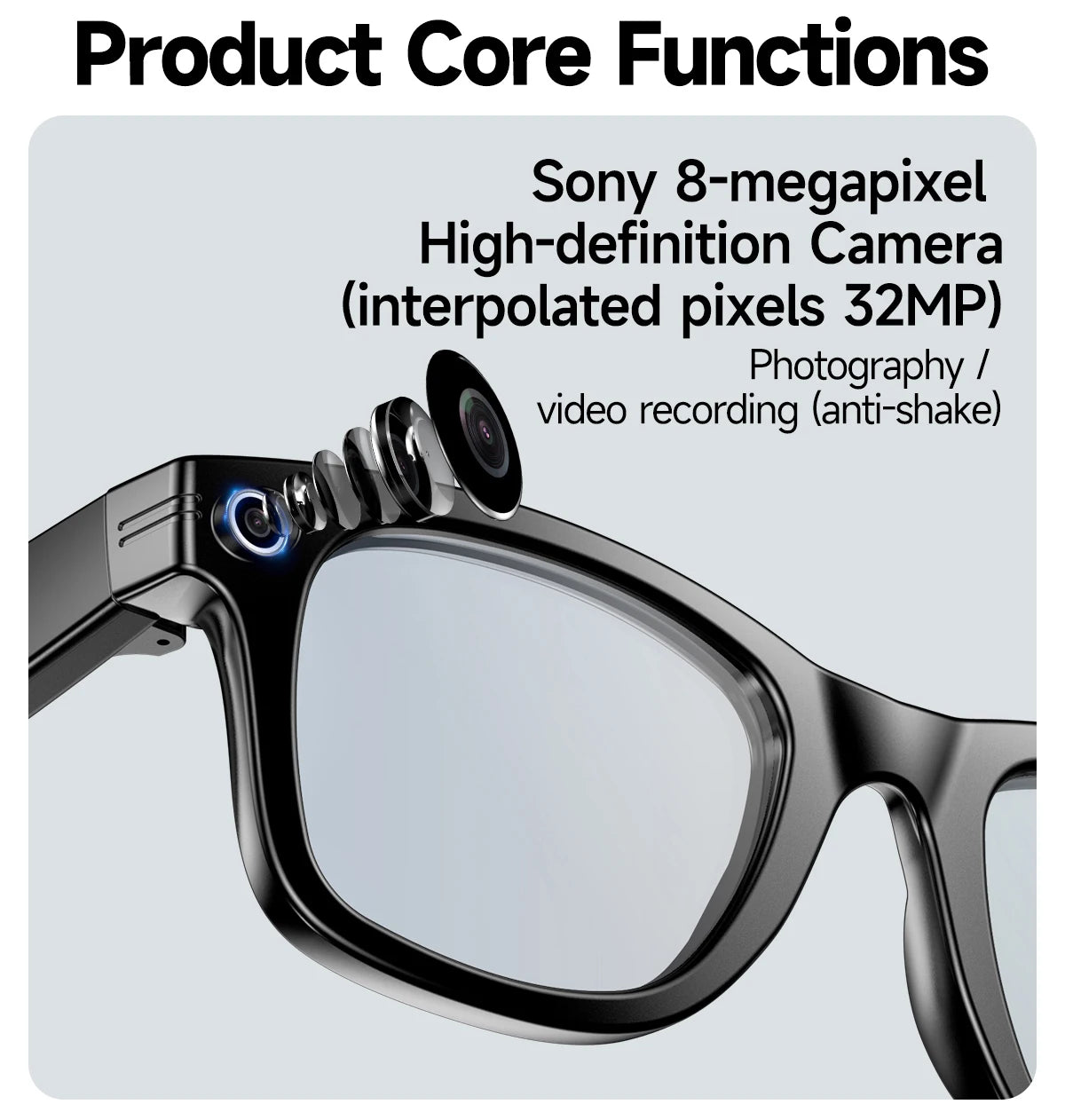 2025 W610 Smart AI Glasses BT Call 4K HD Camera with Ai Translator Glasses Dual-mic Noise Cancellation Anti-Shake Camera Glasses