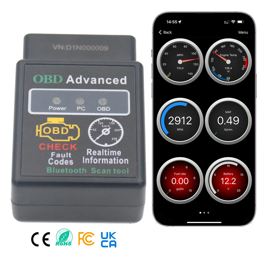OBDII/EOBD Multi-functional Elm327 Obd2 bluetooth 4.0 V1.5 Car Fault Detector Obdii Automotive Diagnostic Tools Scanner for Car