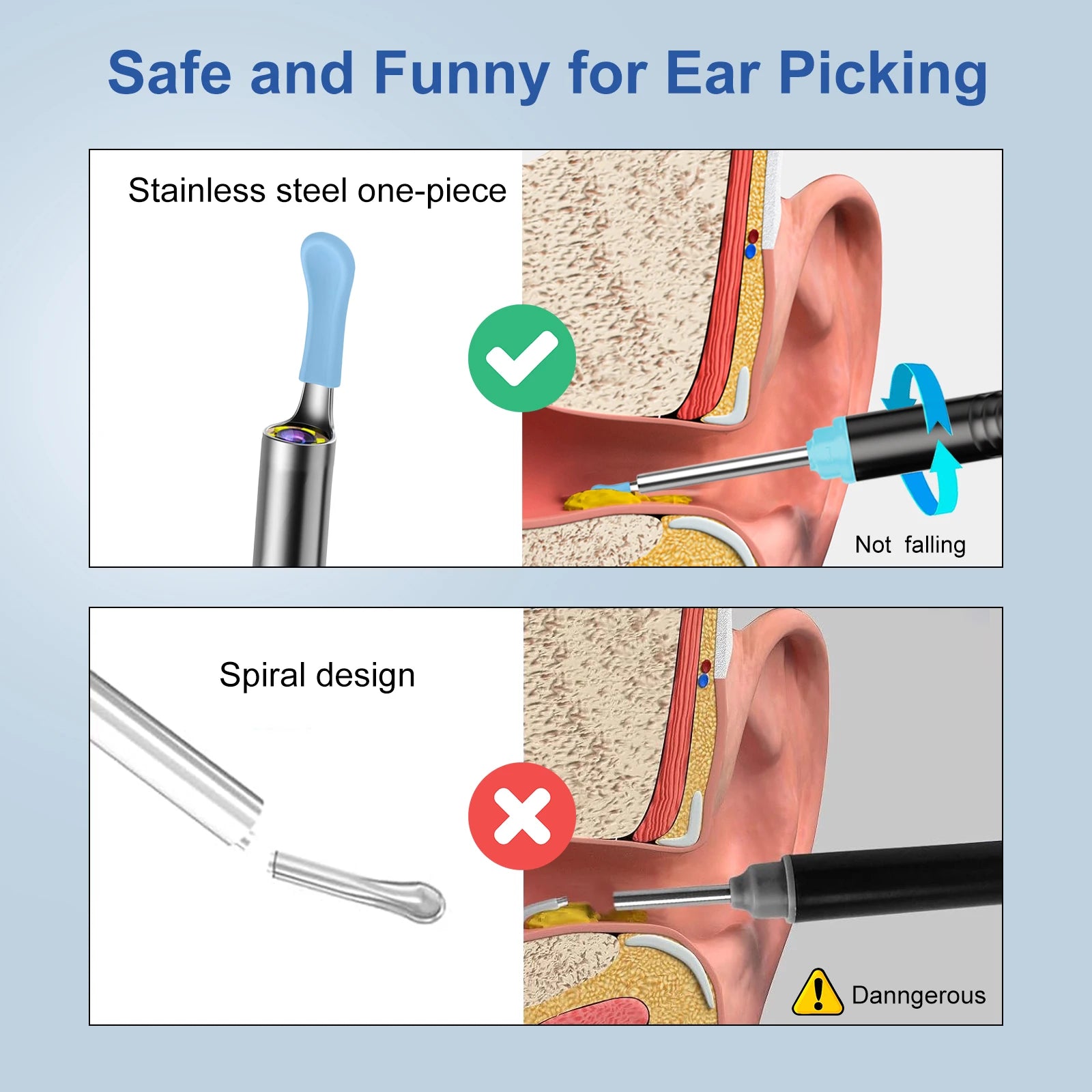 Portable Wifi Otoscope Camera Earwax Remover Wireless Smart Electric Visual Ear Cleaner Visual Ear Pick Spoon