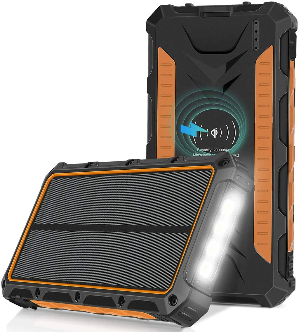 Custom Outdoor Camping Portable Mini Wireless Solar Mobile Phone Charger Waterproof 20000Mah Super Fast Charging Power Bank