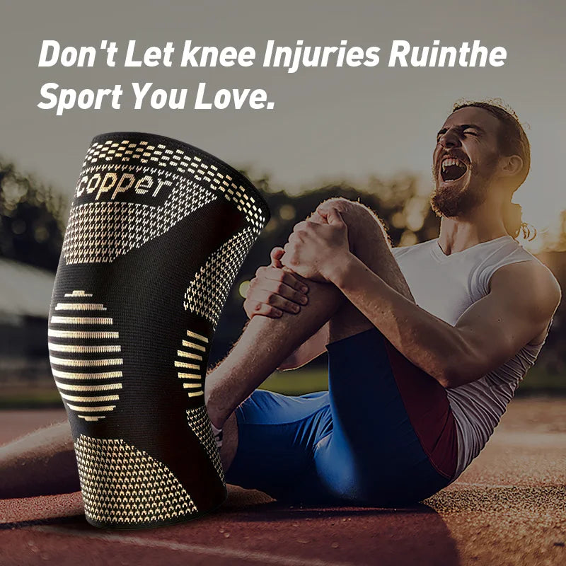 1 Pair Copper Knee Pads Ultimate Shock-Absorbing Gear for Men & Women Superior Knee Support for Sports Yoga Fitness Basketball