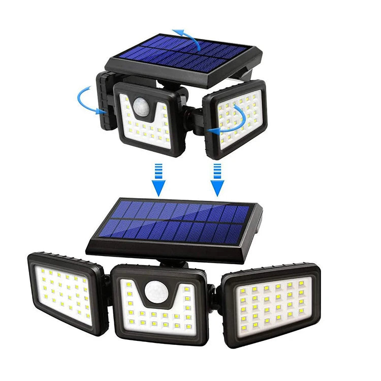 Outdoor ABS IP65 Waterproof 74 Led Solar Motion Sensor Light PIR Solar Power Garden Solar Wall Light