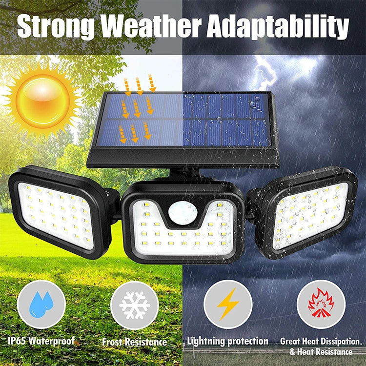 Outdoor ABS IP65 Waterproof 74 Led Solar Motion Sensor Light PIR Solar Power Garden Solar Wall Light
