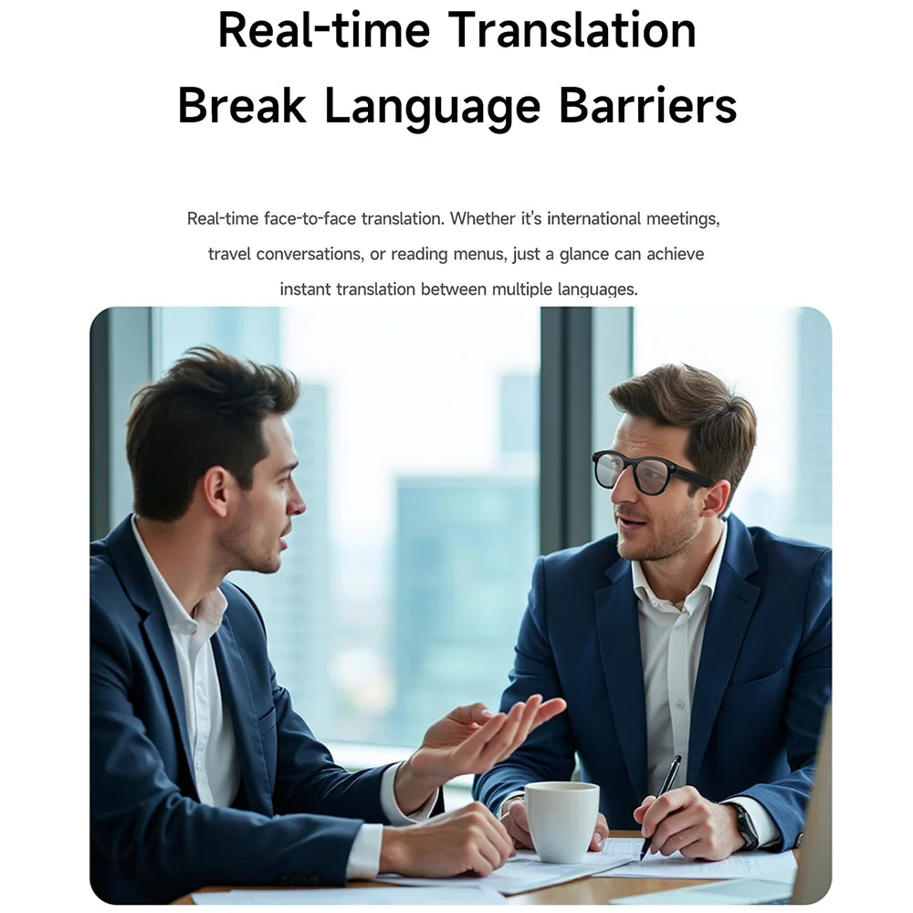 SENBONO M88 AI Smart Glasses Stylish Lightweight Comfortable Wireless Call Headset with Audio Playback and Camera