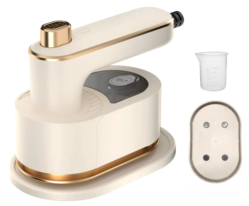 Portable Mini Dry Iron with Continuous Steam Output Stainless Steel Soleplate for Home & Travel Clothes Folding