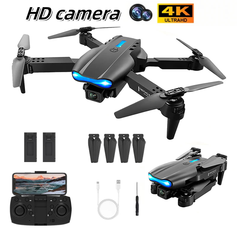 Hot E99 HD 4K Mini UAV with Camera 2.4GHz WiFi 3D Remote Control Foldable Portable Toy No Brush Motor for Aerial Fun